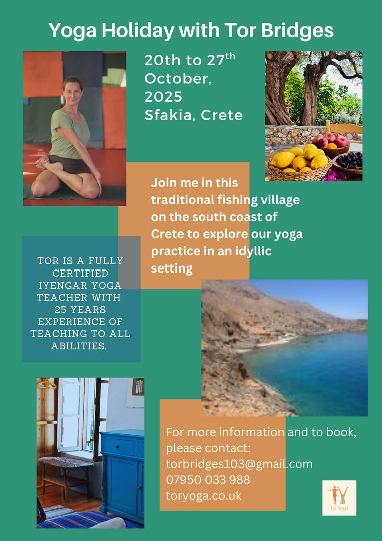 Iyengar-yogavakantie op Kreta, Griekenland, met Victoria Bridges