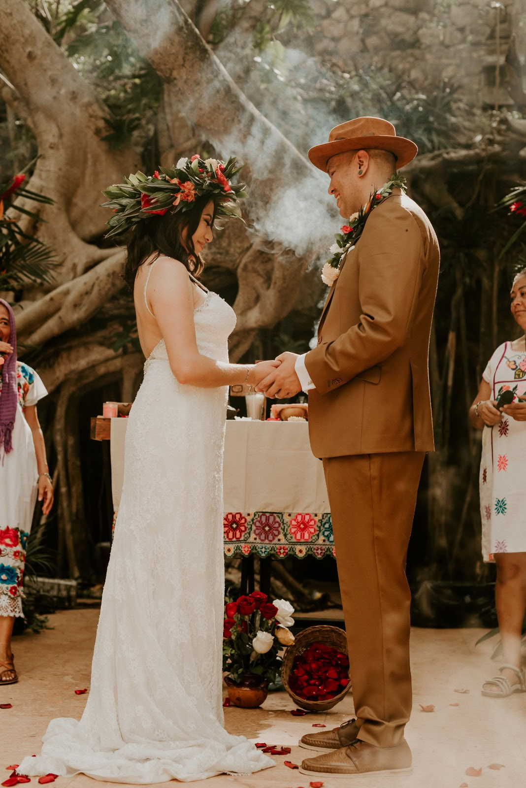Traditionele Maya-huwelijksverbintenisceremonie