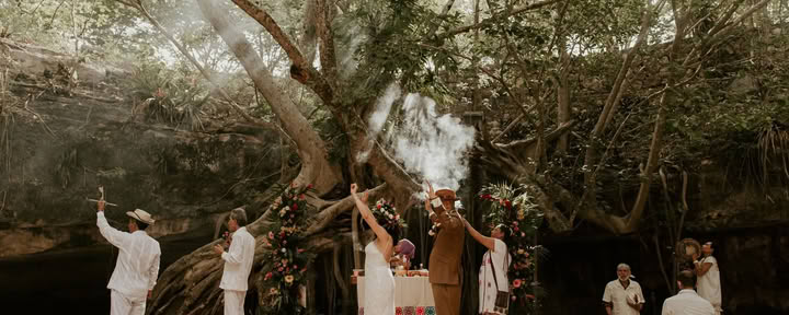 Traditionele Maya-huwelijksverbintenisceremonie