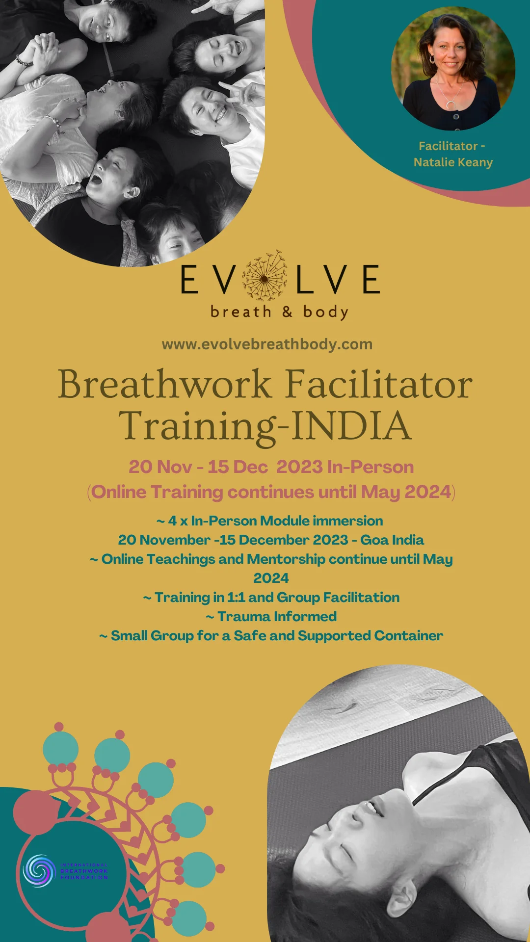 Training voor begeleiders in therapeutisch ademwerk - INDIA — Evolve Breath Body ™ – Module 1