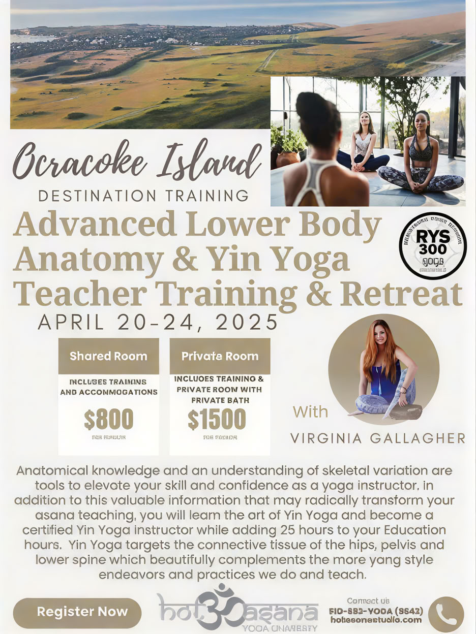 25 Uur | Gevorderde anatomie van het onderlichaam en Yin-yoga certificering in COS