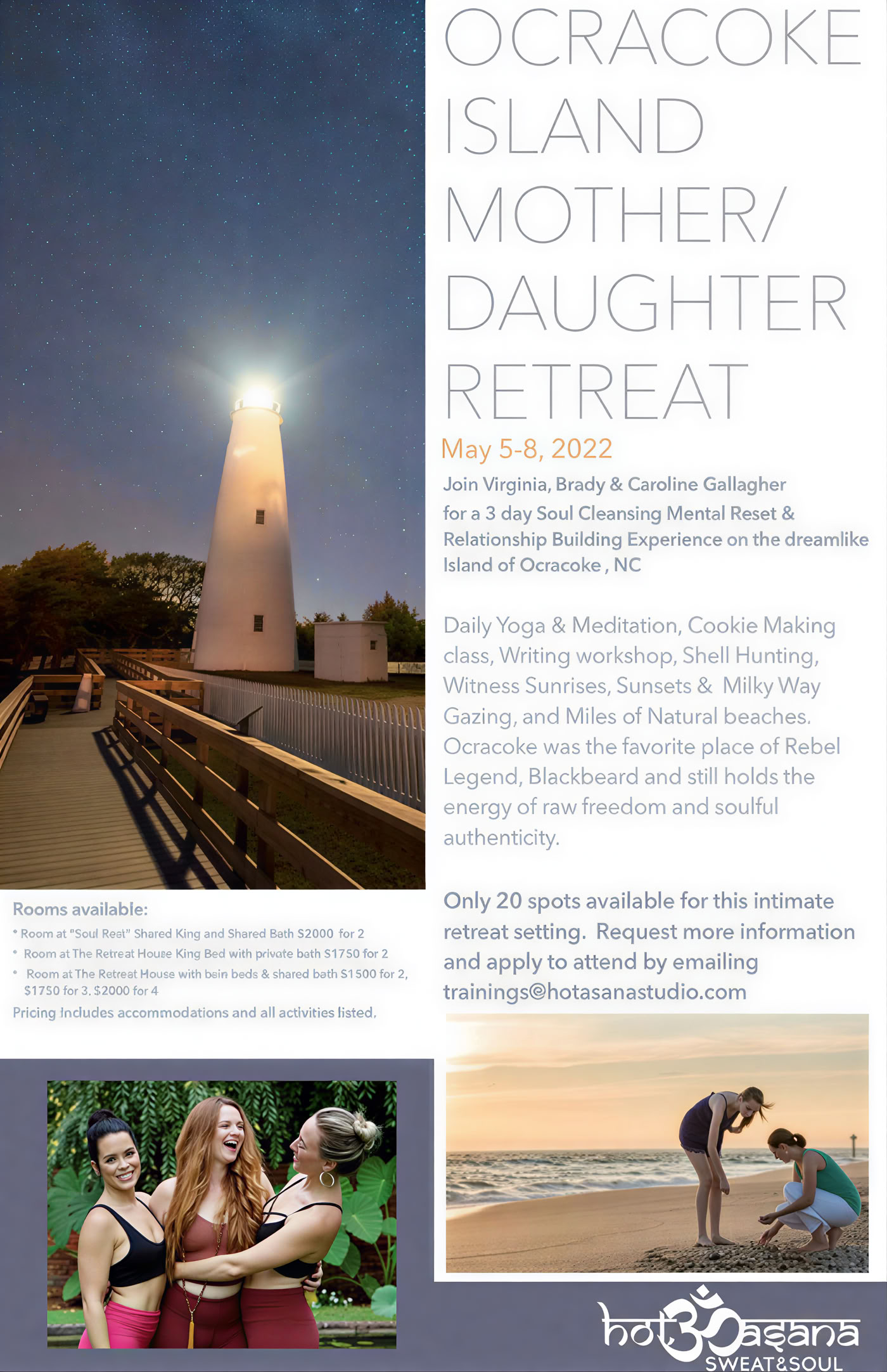 Vrouwenretreat op Ocracoke Island met Dr. Jen Reid, Virginia Gallagher & Savana Harwood