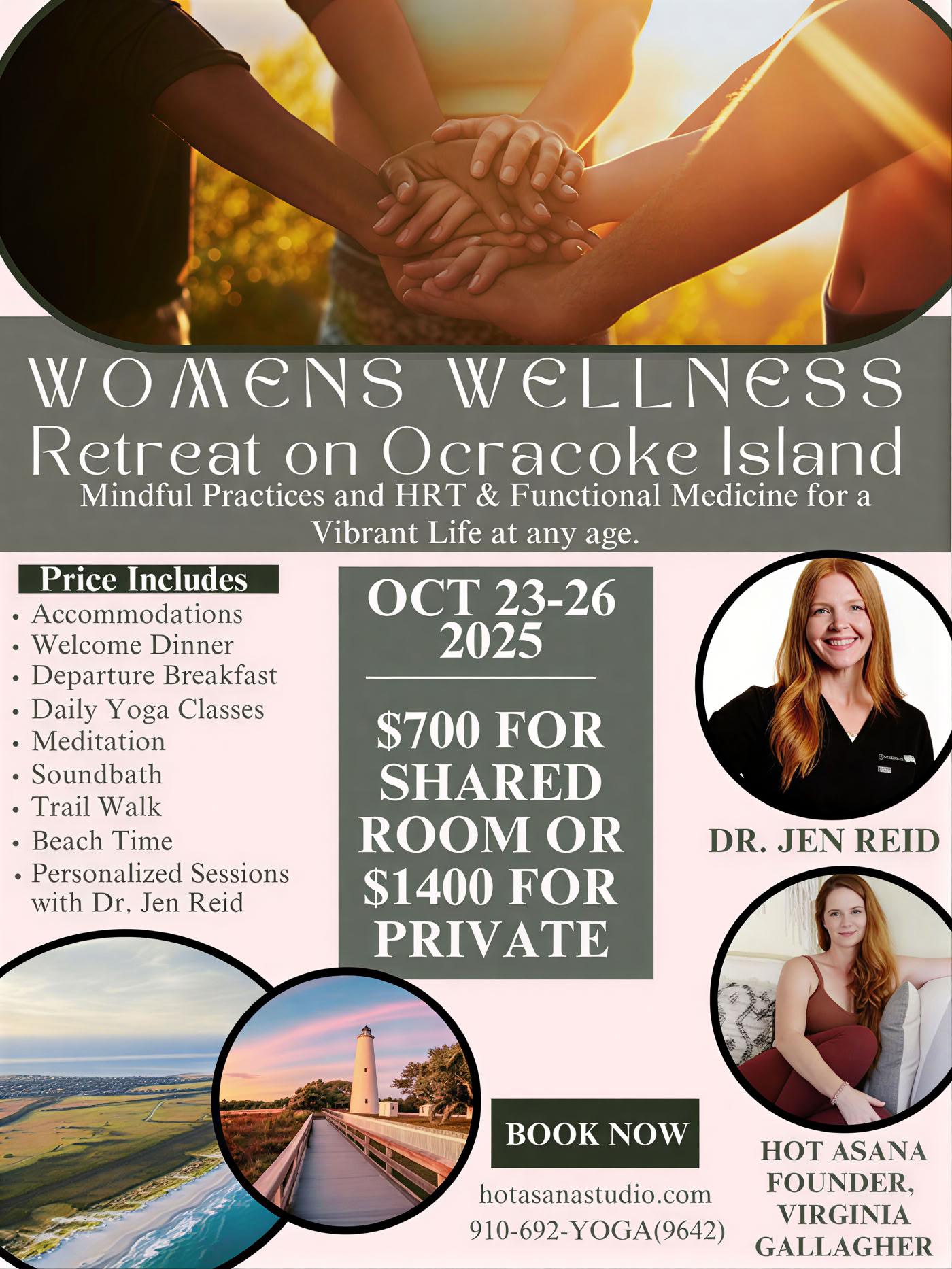 Vrouwenretreat op Ocracoke Island met Dr. Jen Reid, Virginia Gallagher & Savana Harwood