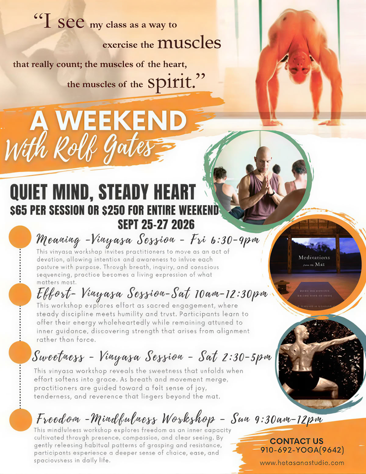Stille geest, rustig hart - Een Vinyasa-weekend en meditatieworkshop met Rolf Gates