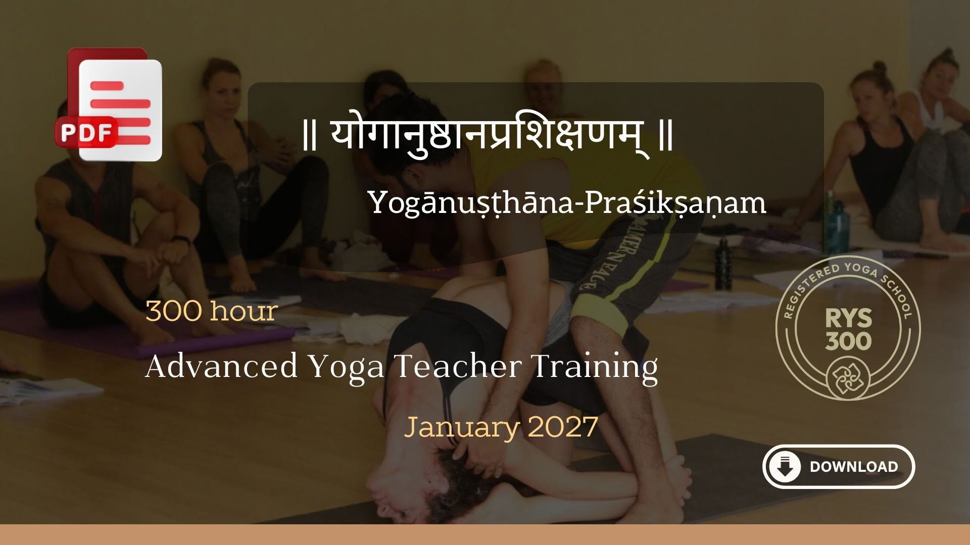 300-uurs gevorderde yogadocentenopleiding - januari 2027