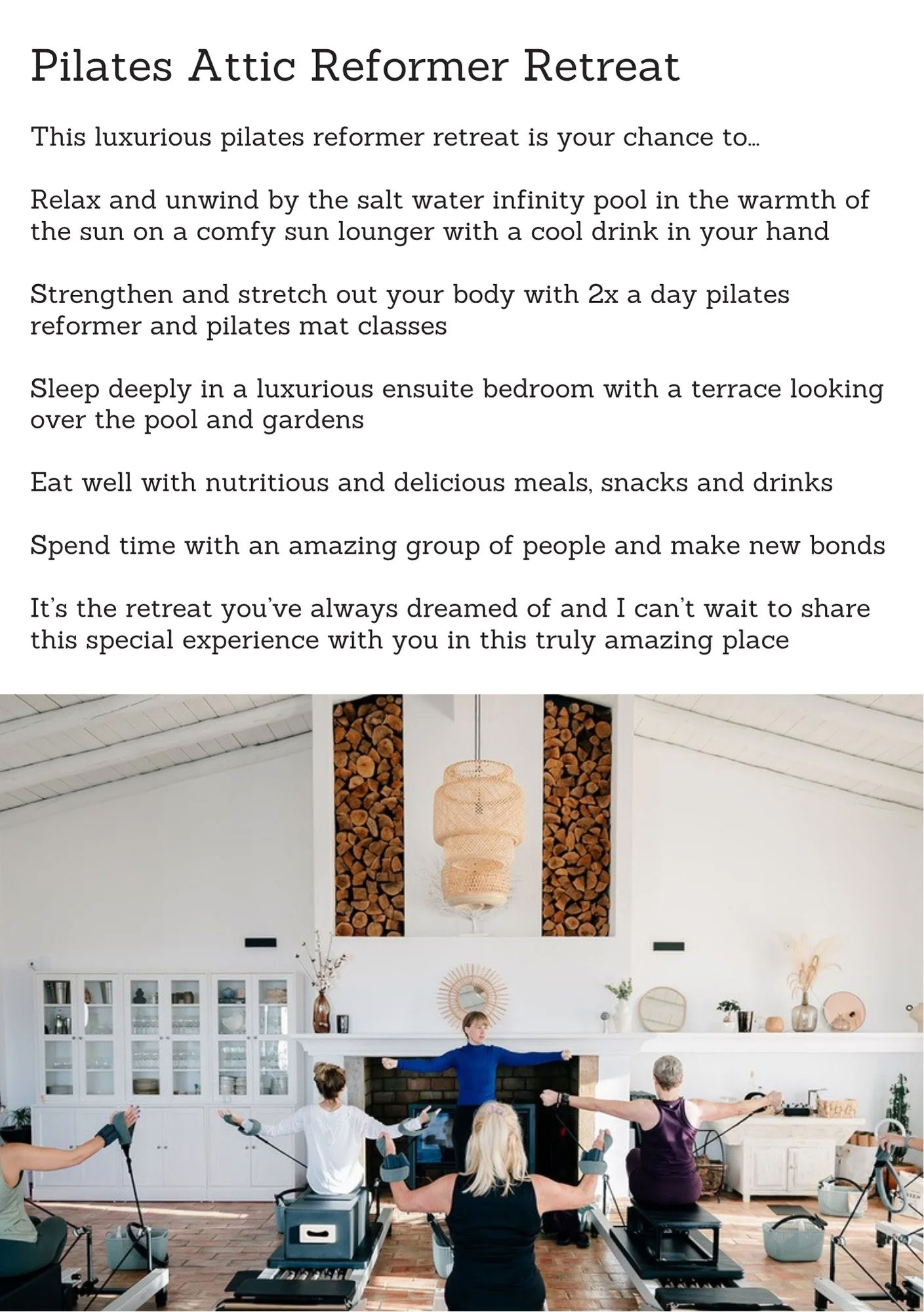 Pilates-retreats – maandag 17 augustus t/m zaterdag 22 augustus 2026 – 5 dagen + 5 nachten