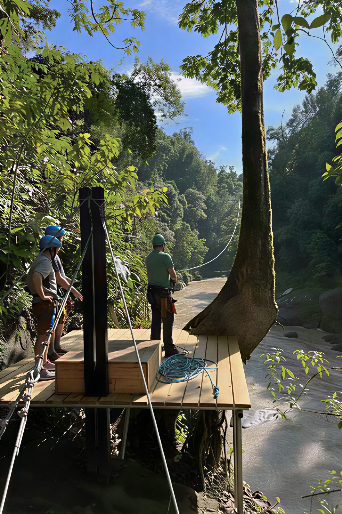 Ziplinen over de Pacuare-rivier